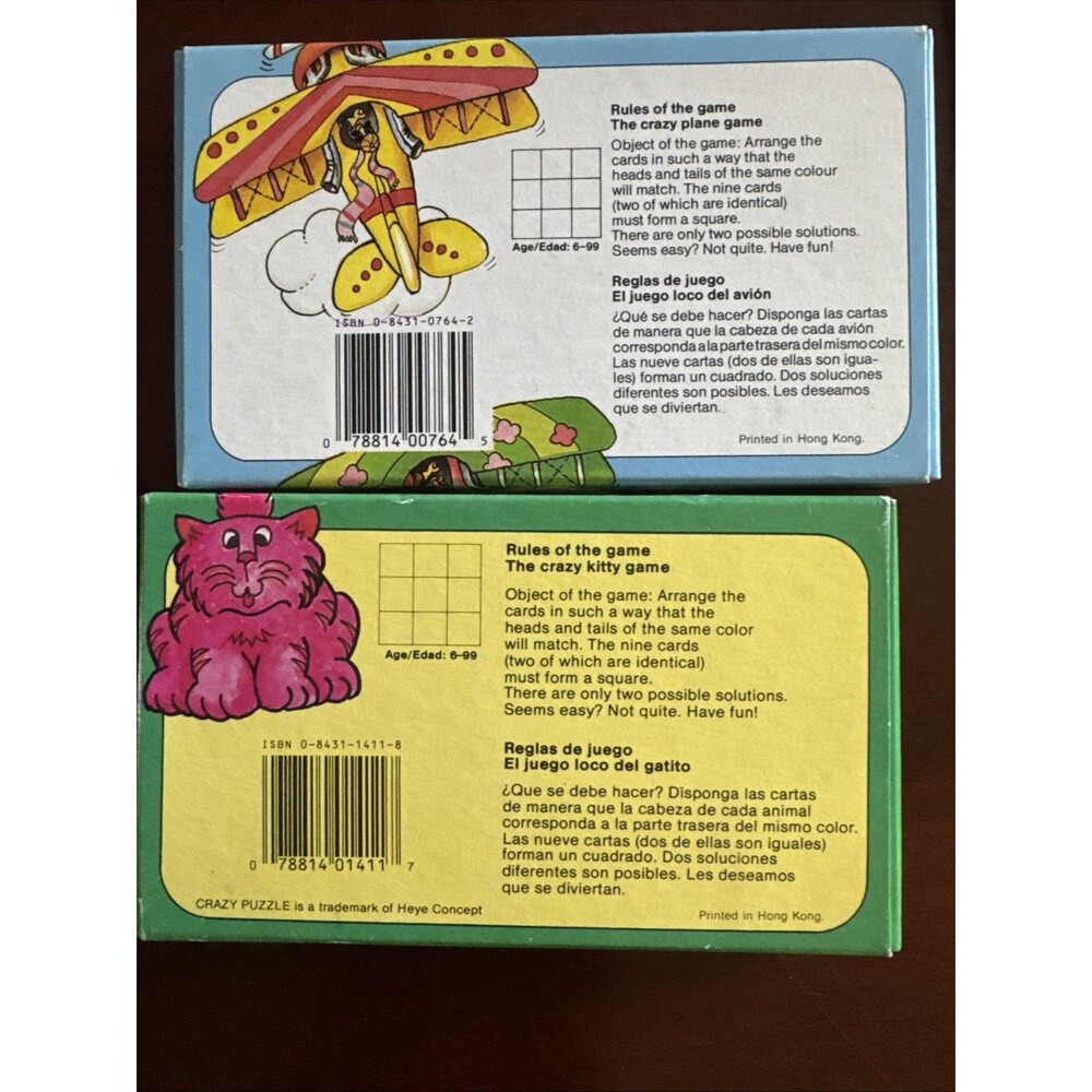 Lot Of 4 Crazy Puzzle Games Turtle Kitty Cow Plane Complete In Box